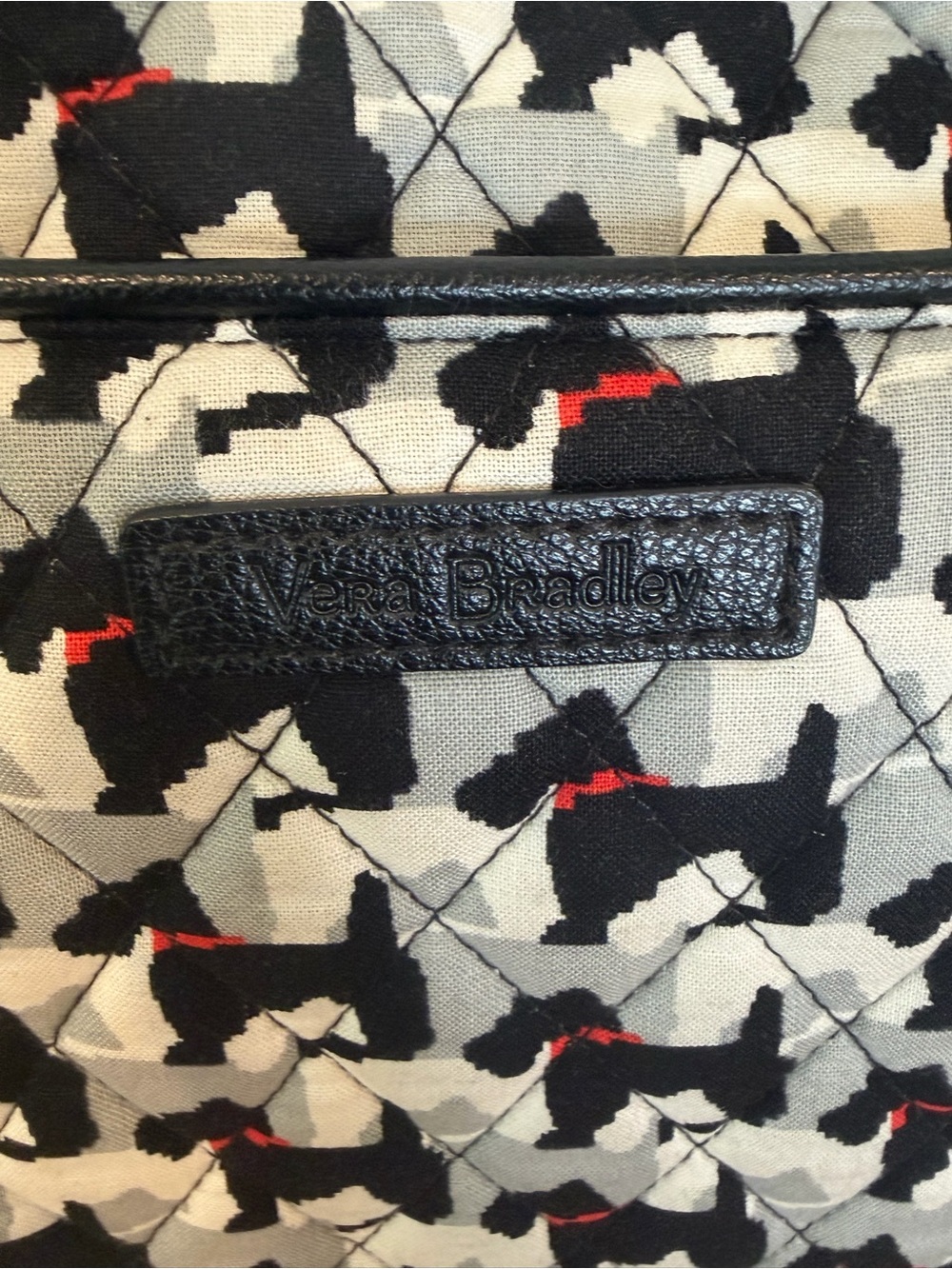 Vera Bradley Quilted Scottie Tote - Black, White & Red - Picture 5 of 9